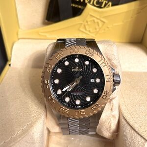 Invicta 12925 Pro Diver Razor Automatic 48mm Gold Brown Wave Mens Bracelet Watch